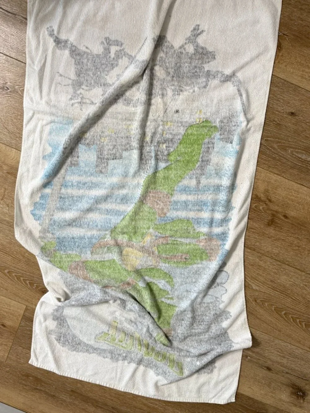 VTG 2000s Teenage Mutant Ninja Turtles TMNT Leonardo Leo Beach Towel White 58x27